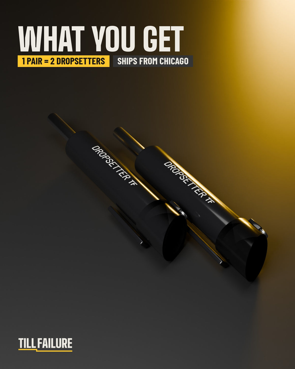 What you get: 1 pair = 2 Dropsetters